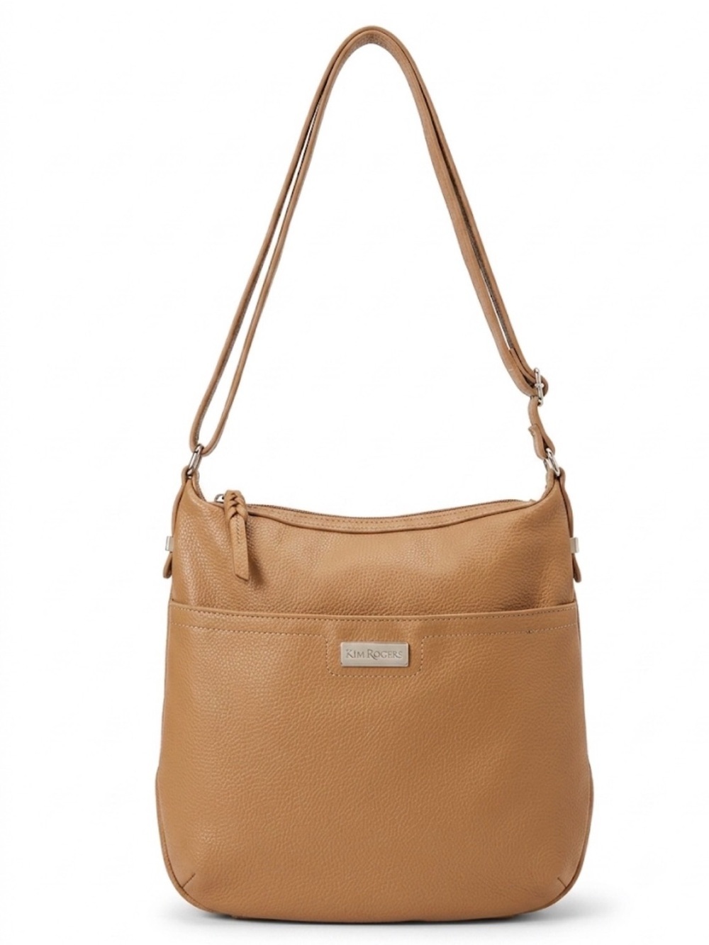 Kim Rogers Tan Pebbled Faux Leather Crossbody Shoulder Bag Everyday Purse